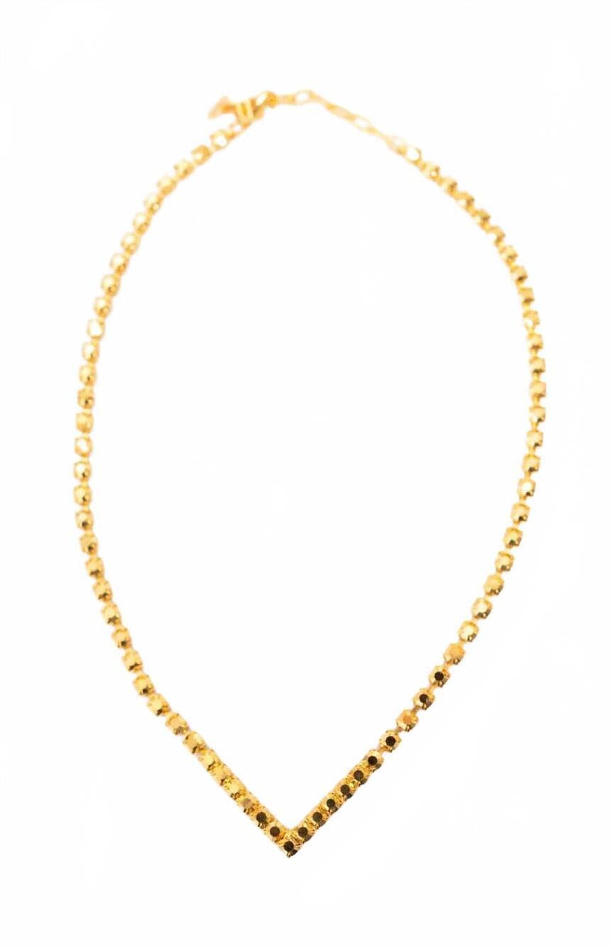 NEW ELIZABETH COLE women's reed necklace in gold